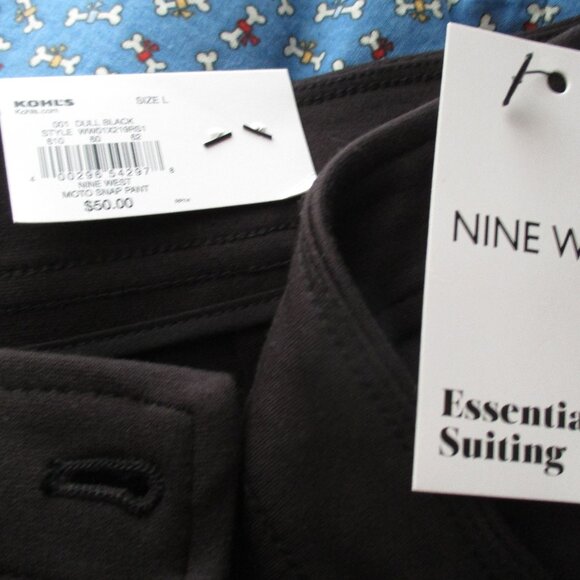 Women Ladies NINE WEST Black Boot Cut Dress Pants Size Large NWT - Picture 3 of 5